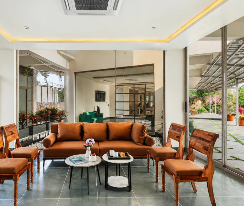 The Lawn, Lounge & Grounds at Villa Miraan – Landscaped Gardens and Shared Spaces in Udaipur